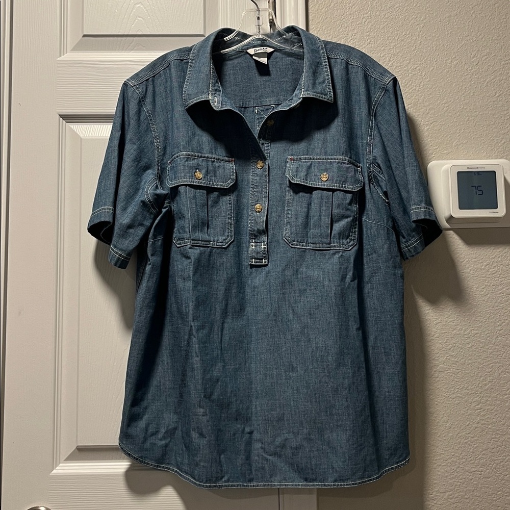 Duluth Trading Co Blue Button Down Shirt